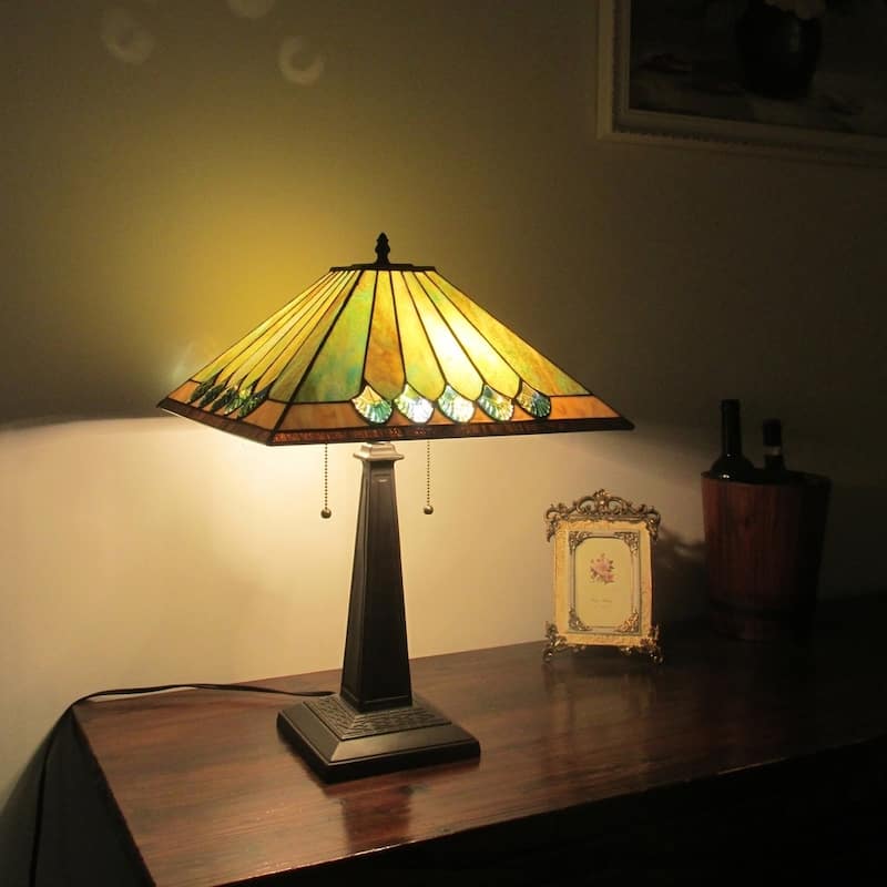 Tiffany Style 2-light Blackish Bronze Table Lamp