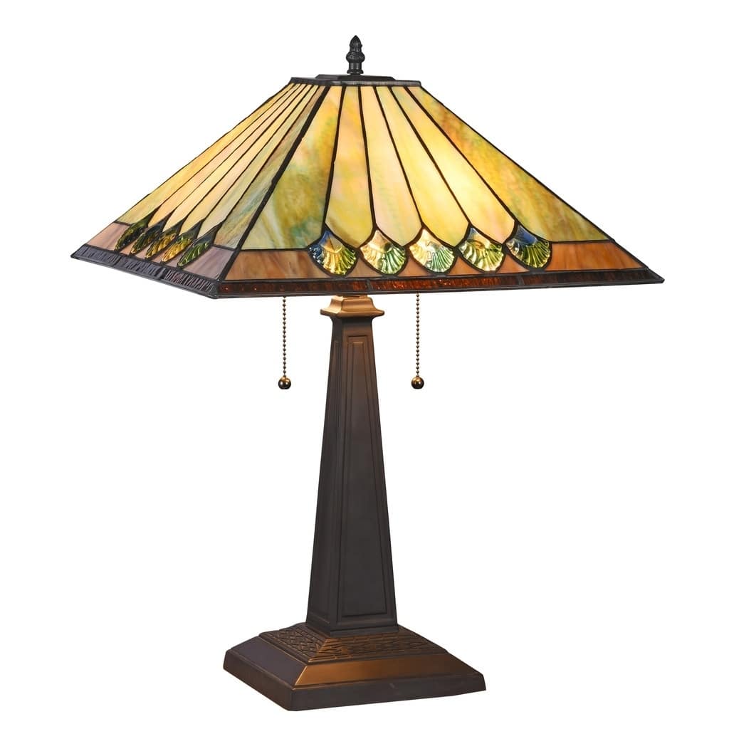 Tiffany Style 2-light Blackish Bronze Table Lamp