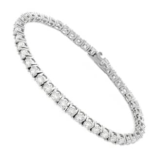 Cubic Zirconia Bracelets Online At Our Best Sterling Silver 3mm Brilliant Cut Clear Round Cz White Tennis Bracelet 6 5 7