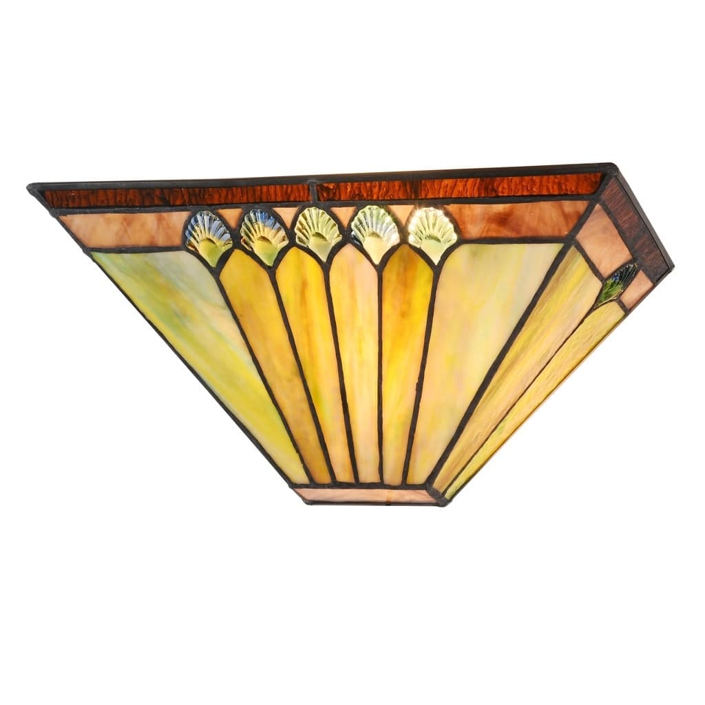 Tiffany Style 1-light Black/Stained Glass Wall Sconce