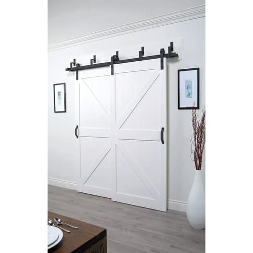 ACME 8-7/8 in. H x 5-5/16 in. W Steel Black Sliding Door Track Kit - N/A