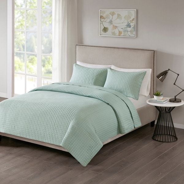 510 Design Nash Seafoam Quilted 3-piece Coverlet Set - Overstock - 20248318