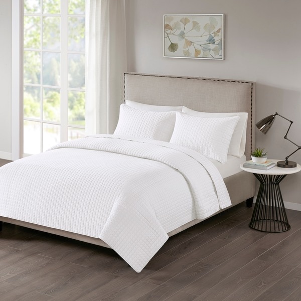 510 Design Nash White Quilted 3-piece Coverlet Set
