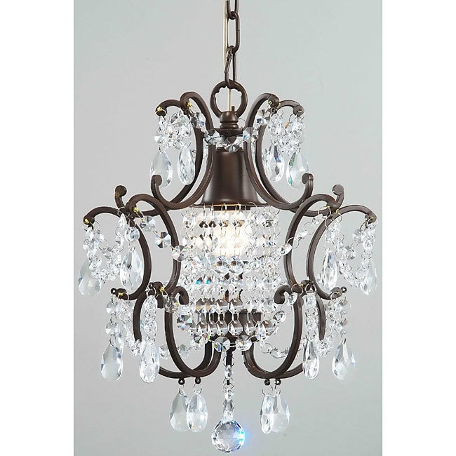 Clear Crystal Brown Base Mini Chandelier - Chandeliers For Bedrooms by Overstock.com