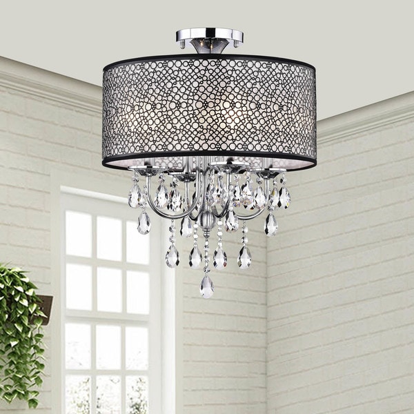 Bubble Shade Crystal And Chrome Flushmount Chandelier On Bubble Shade Crystal And Chrome Flushmount Chandelier