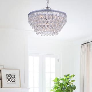 Crystal Chandeliers Online At Our Best Lighting Silver Orchid Crystal 6 Light Chandelier With Clear Teardrop Beads