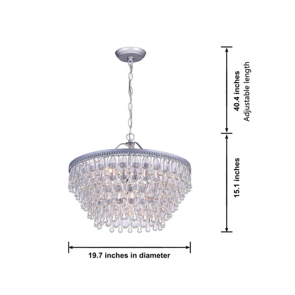 Shop Silver Orchid Crystal 6 Light Chandelier With Clear Teardrop