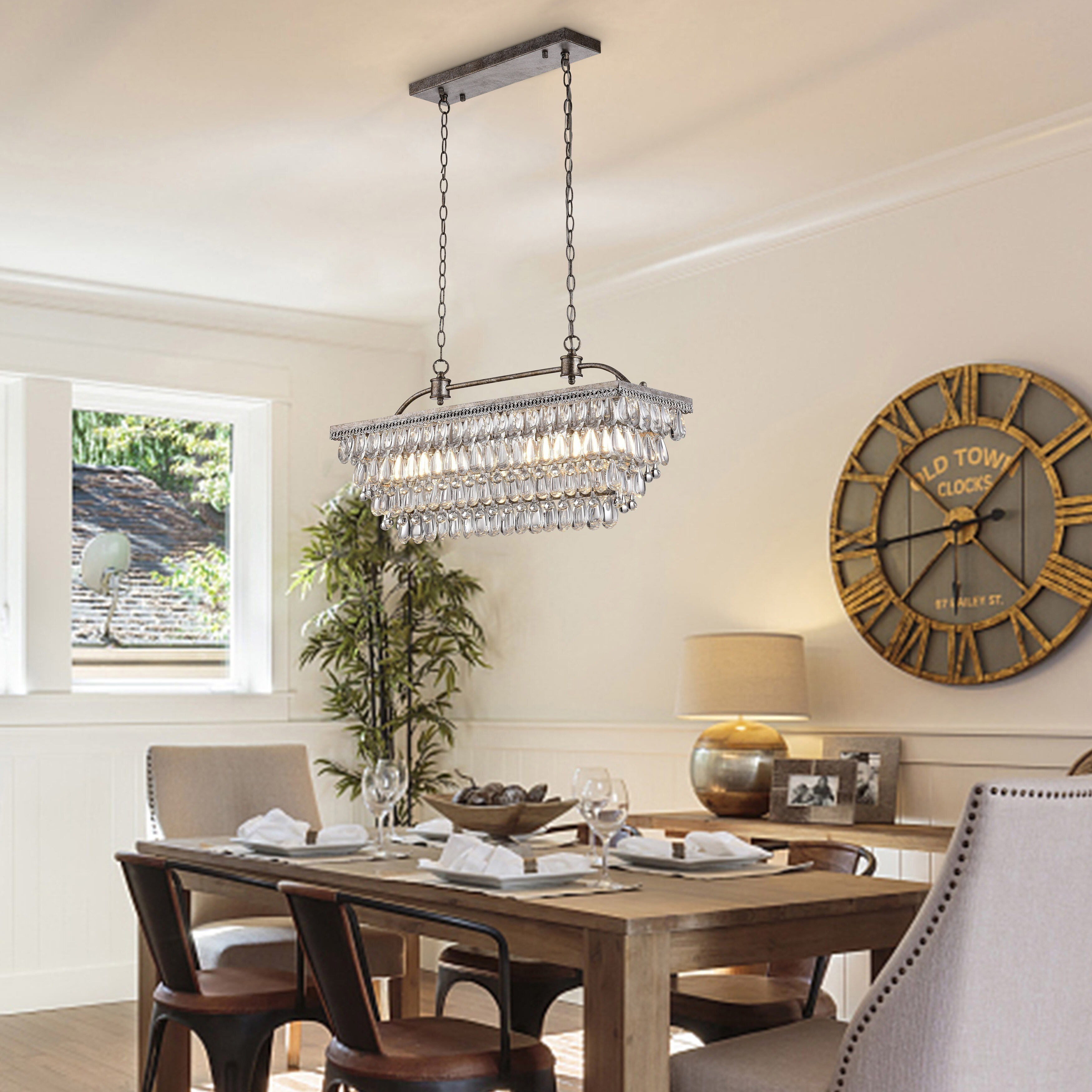 Silver Orchid Taylor Antique 6 Light Gl Droplets Chandelier Silver Orchid Taylor Antique 6 Light Gl Droplets Chandelier