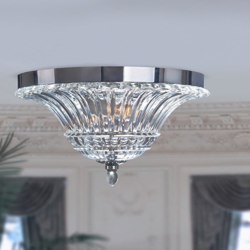 Silver Orchid Bergman Glam 2-light Clear Glass Chrome Ceiling Light