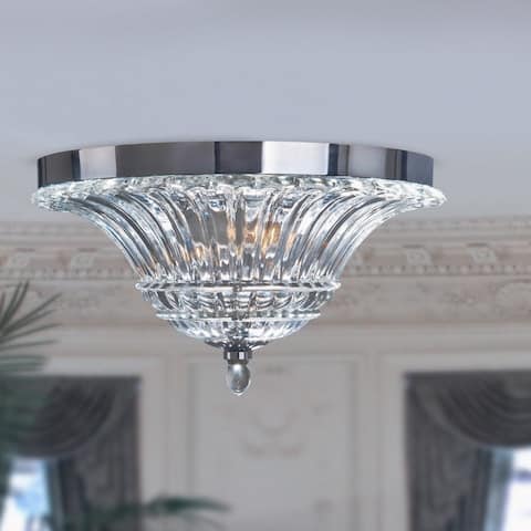 Silver Orchid Bergman Glam 2-light Clear Glass Chrome Ceiling Light