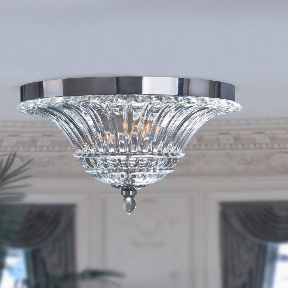 Silver Orchid Bergman Glam 2-light Clear Glass Chrome Ceiling Light