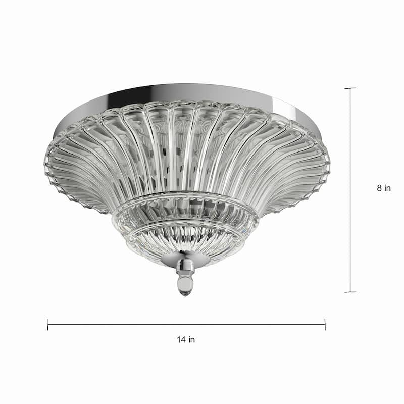 Silver Orchid Bergman Glam 2-light Clear Glass Chrome Ceiling Light