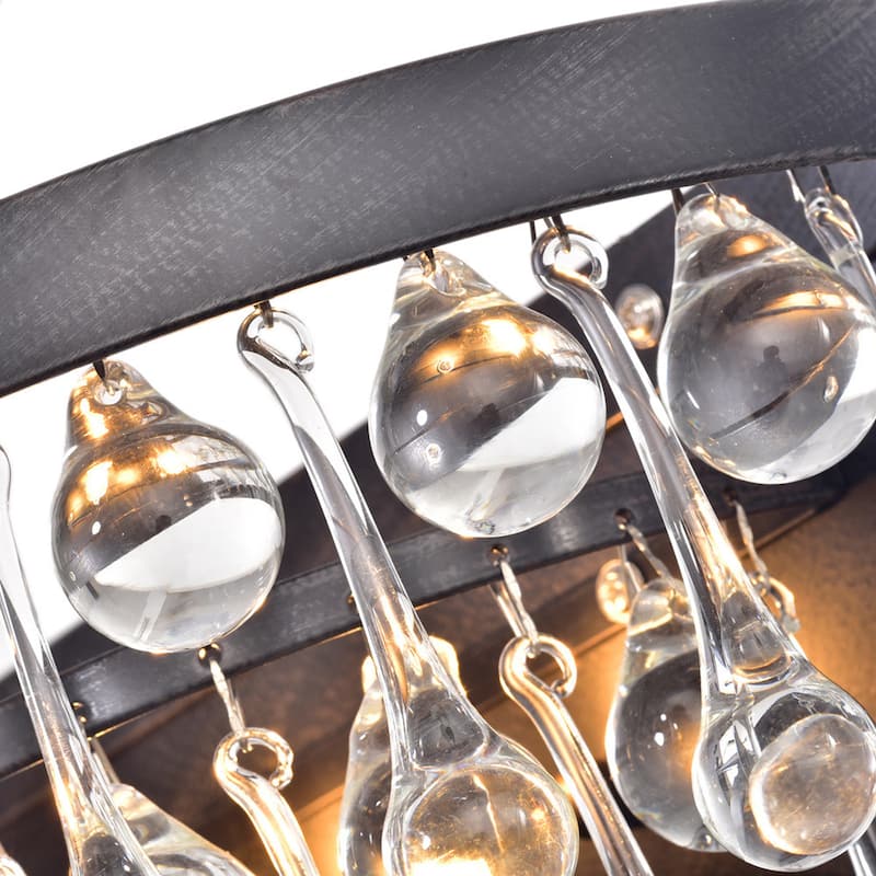 Silver Orchid Taylor 2-light Antique Black Crystal Wall Sconce