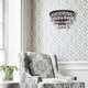 preview thumbnail 3 of 6, Silver Orchid Taylor 2-light Antique Black Crystal Wall Sconce