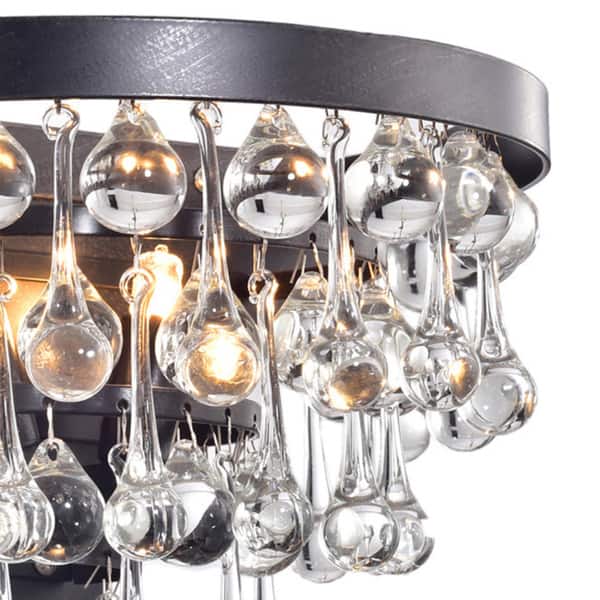 Silver Orchid Taylor 2-light Antique Black Crystal Wall Sconce