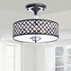 preview thumbnail 1 of 3, Silver Orchid Antique Black Crystal 3-light Flush Mount Chandelier