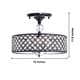 preview thumbnail 5 of 3, Silver Orchid Antique Black Crystal 3-light Flush Mount Chandelier