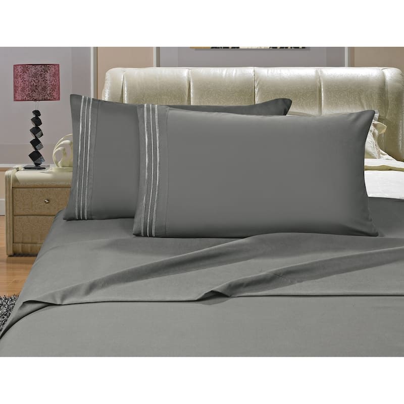 Porch & Den Briggs Deep Pocket Bed Sheet Set - Twin - Grey