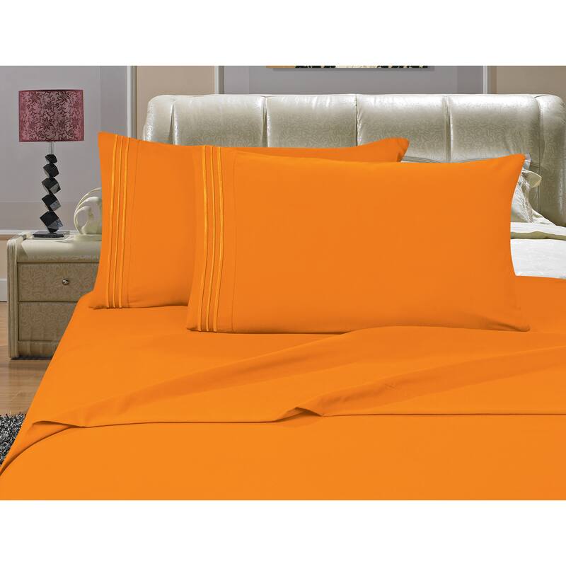 Porch & Den Briggs Deep Pocket Bed Sheet Set - Twin - Orange
