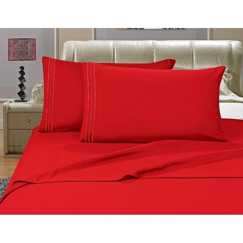 Porch & Den Briggs Deep Pocket Bed Sheet Set - Twin - Red