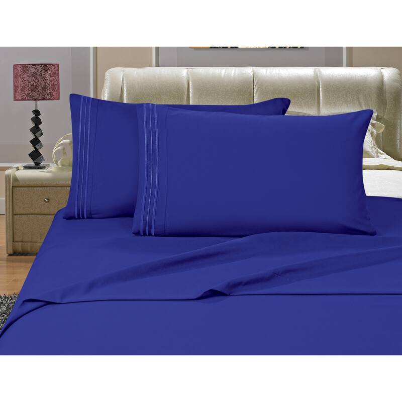 Porch & Den Briggs Deep Pocket Bed Sheet Set - Twin - Royal Blue
