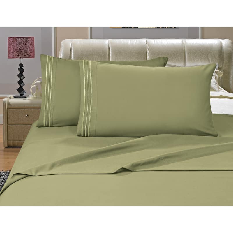 Porch & Den Briggs Deep Pocket Bed Sheet Set - Twin - Sage
