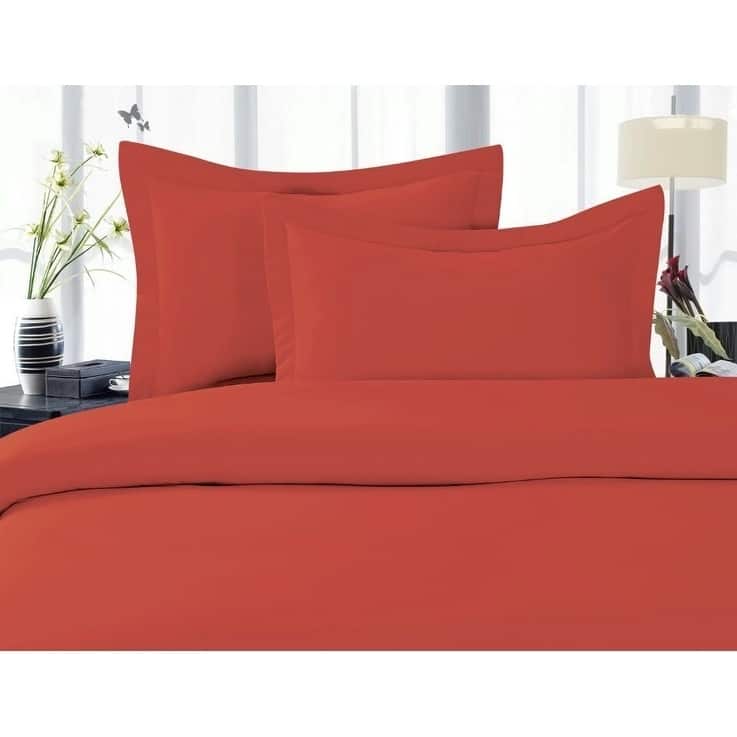Elegant Comfort Luxurious Wrinkle-free and Fade-resistant Duvet Cover Set - Full - Queen/Full/Queen - Rust