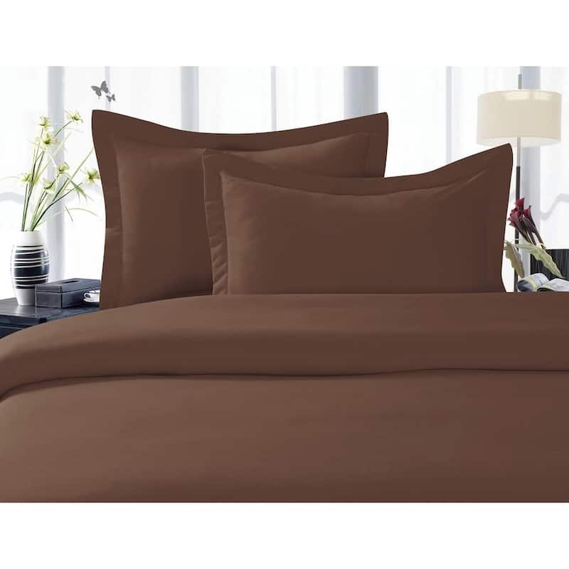 Elegant Comfort Luxurious Wrinkle-free and Fade-resistant Duvet Cover Set - Full - Queen/Full/Queen - Chocolate