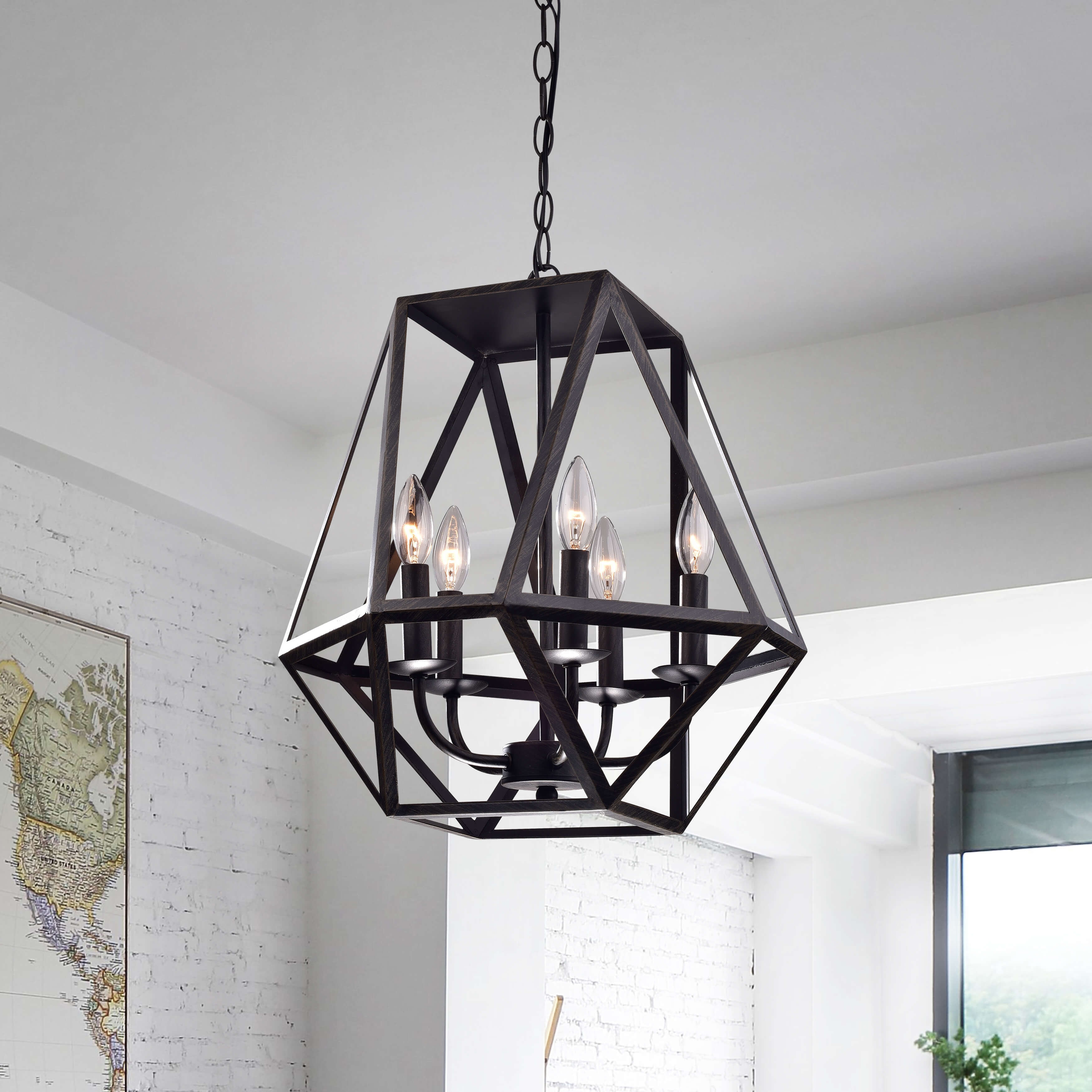 The Gray Barn Otis 5 Light Antique Black Iron Chandelier N A