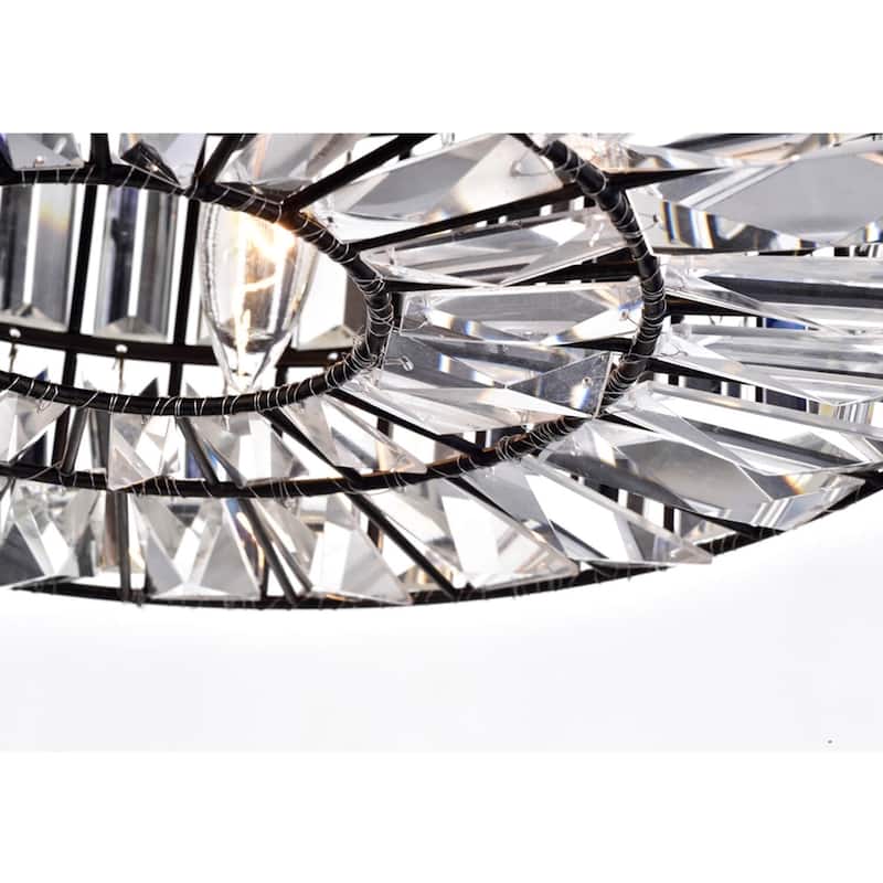 Silver Orchid Taylor Crystal Glass Prism Flush Mount Chandelier