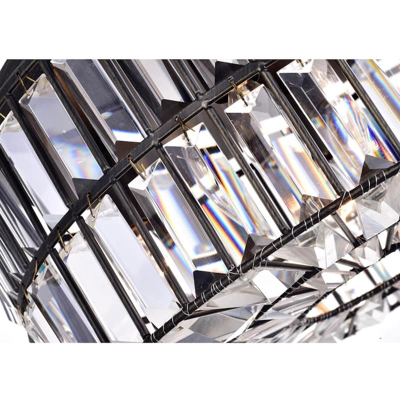 Silver Orchid Taylor Crystal Glass Prism Flush Mount Chandelier