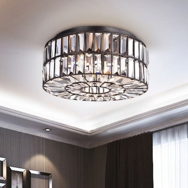 silver orchid taylor chrome crystal flush mount chandelier