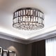 preview thumbnail 1 of 7, Silver Orchid Taylor Crystal Glass Prism Flush Mount Chandelier