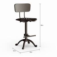 Carbon Loft Ewart Grey Cast Iron Tractor Seat Stool Carbon Loft Ewart Grey Cast Iron Tractor Seat Stool