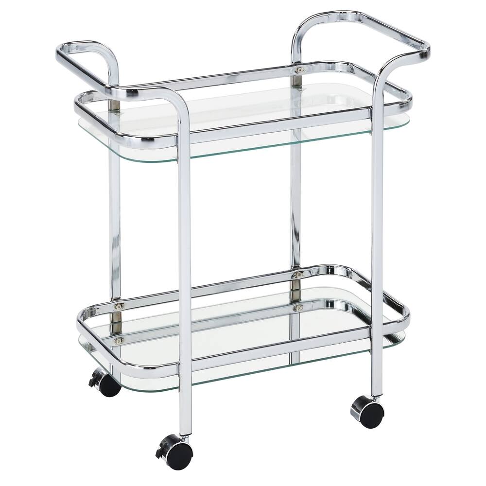 Silver Orchid Heston Metal/ Glass 2-tier Trolley