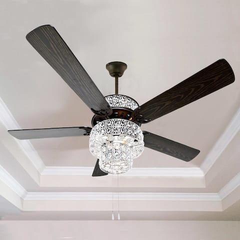 Ceiling Fans Find Great Accessories Deals Ping Silver Orchid March Punched Metal And Clear Crystal Ceiling Fan