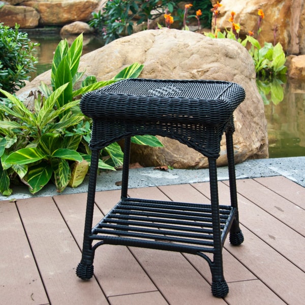 Shop Havenside Home Sadie Outdoor Wicker Patio End Table ...