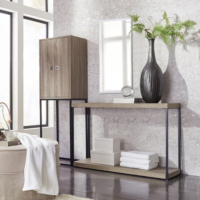 Porch & Den Steel Frameless Beveled Rectangular Mirror