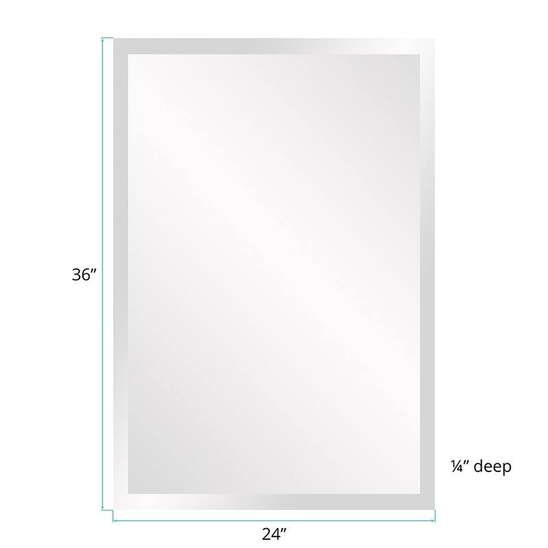 Porch & Den Steel Frameless Beveled Rectangular Mirror