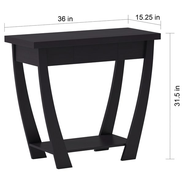 36 inch black console table