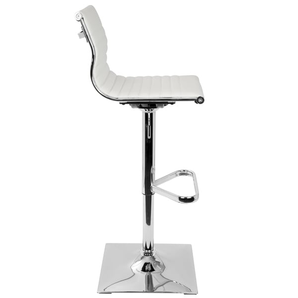 Porch & Den Tower Master Contemporary Adjustable Bar Stool in Faux Leather