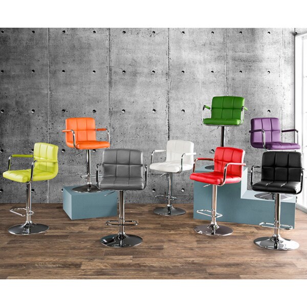 Porch & Den Newcastle Height Adjustable Swivel Leatherette Bar Stool