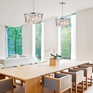 Justina 5-light Chrome Chandelier with Crystal Glass Prisms (Chrome, Chandelier, Crystal Glass Prisms) - Chandeliers For Bedrooms by Overstock.com