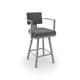 preview thumbnail 71 of 80, Amisco Akers Swivel Bar Stool Light Grey Polyester / Glossy Grey Metal