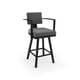 preview thumbnail 12 of 80, Amisco Akers Swivel Bar Stool Light Grey Polyester / Black Metal