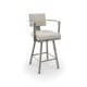 preview thumbnail 76 of 80, Amisco Akers Swivel Bar Stool Cream Faux Leather / Matt Light Grey Metal