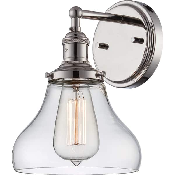 Shop Carbon Loft Sherman Vintage 1 Light 7 Inch Wall Sconce Overstock 20254895 Clear Nickel Bronze