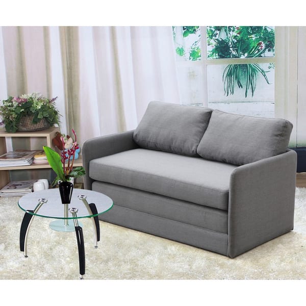 Porch & Den Claiborne Reversible 5.1 inches Foam Fabric Loveseat and ...