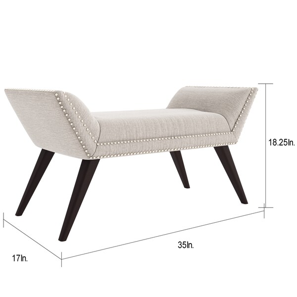 Carson Carrington Frejlev Linen Bench with Nailhead Trim