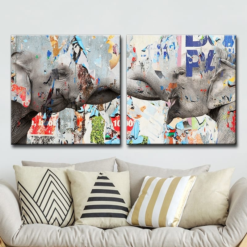 The Curated Nomad 'Saddle Ink Elephant VI' Canvas Wall Art Set